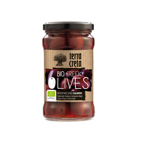Terra Creta "Bio Greek Olives" black Kalamata olives, organic in brine